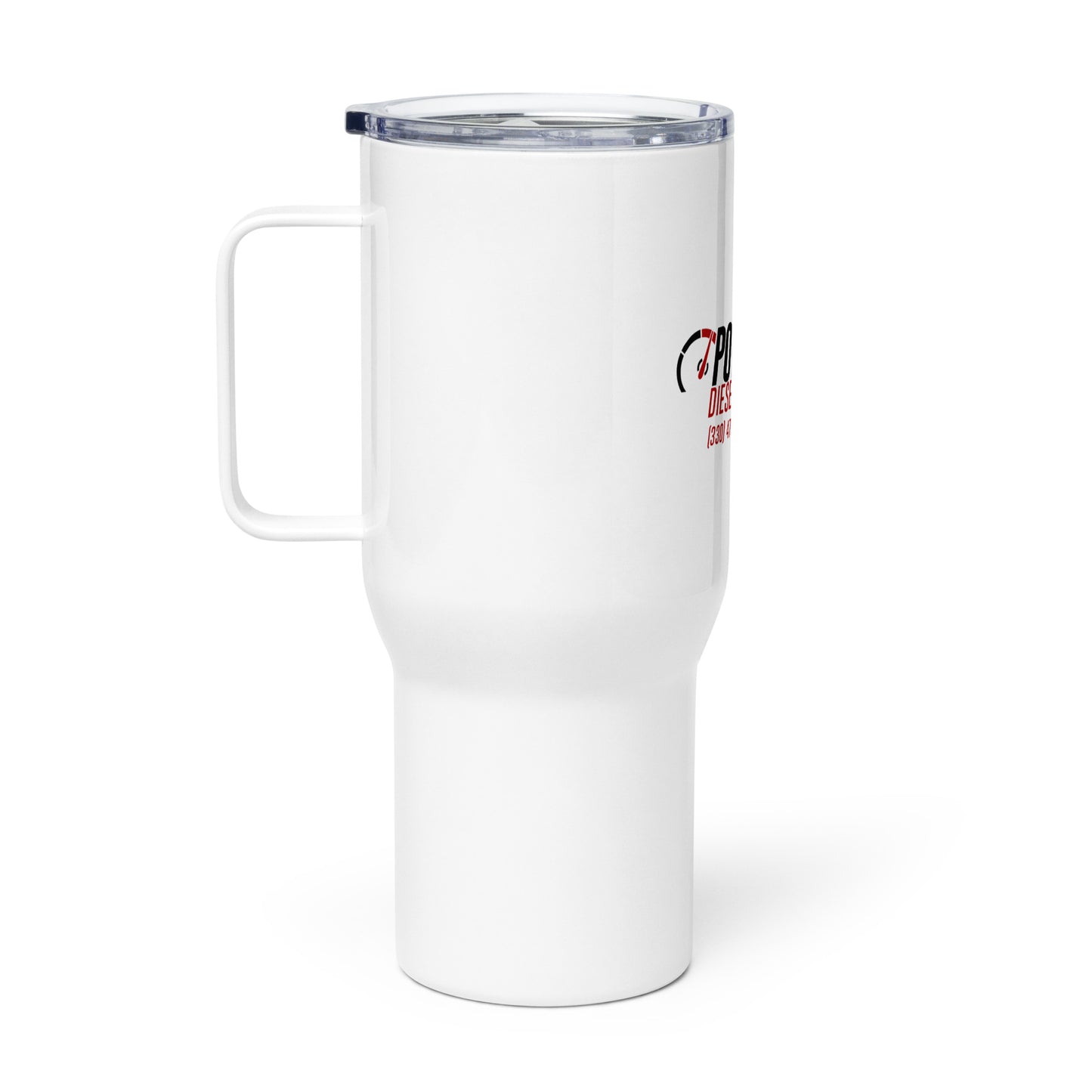 Travel mug with a handle